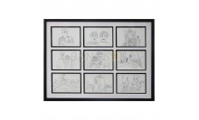 กรอบรูปเม้าท์บอร์ดตัดเจาะ 9 ช่องวางคู่สองชั้น